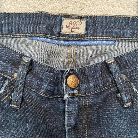 EUC Dark blue Gold Sign low rise straight leg Envy jeans size 27 - Picture 3 of 7